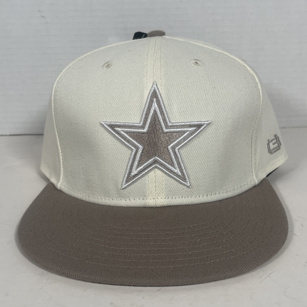 Dallas Cowboys Hat Flat Brim Adjustable‎ Snapback NFL OSFA Cream & Beige NEW